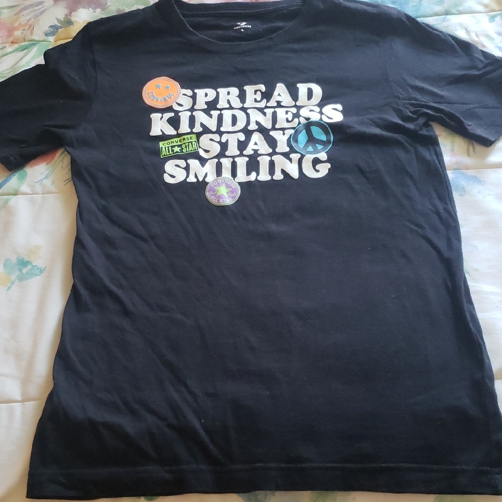 Converse Boys Youth L Black T-Shirt with Positive Graphics